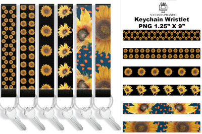 Sunflower Keychain wristlet