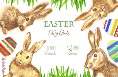 Clipart with Easter Rabbits