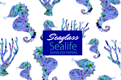 Sea Glass Sea Life Seamless Digital Papers