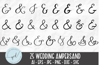 Decorative die cut for Wedding Ampersands SVG | 25 variation