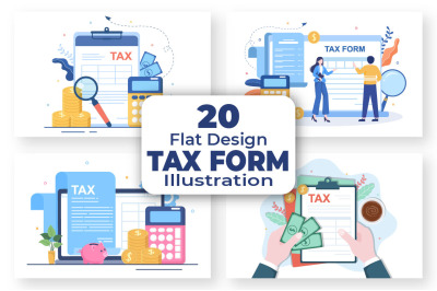 20 Tax form Flat Design Illustration