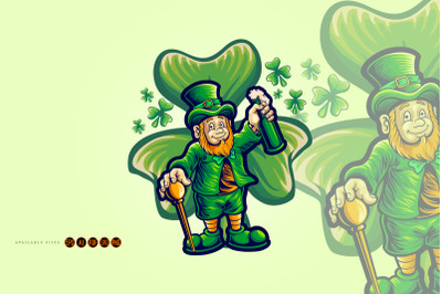 St patricks day with clover leaf background SVG