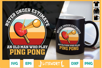 An Old Man Who Play Ping Pong