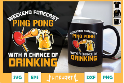 Funny Beer Pong Playing Table Tennis