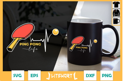 Ping Pong Life Heartbeat Sport