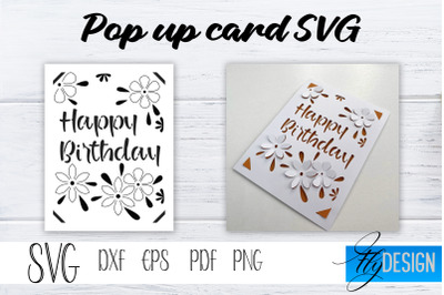 Happy Birthday Pop Up Card SVG&2C; Pop-Up Greeting Card&2C; Cricut Pop Up