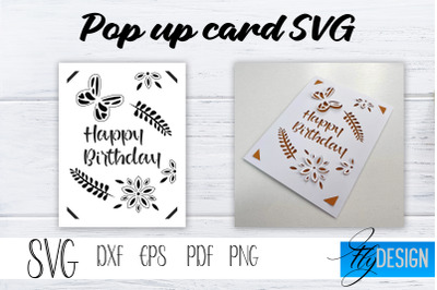 Happy Birthday Pop Up Card SVG&2C; Pop-Up Greeting Card&2C; Cricut Pop Up