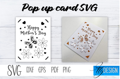 Happy Mothers Day Pop Up Card SVG&2C; Pop-Up Greeting Card&2C; Cricut Pop Up