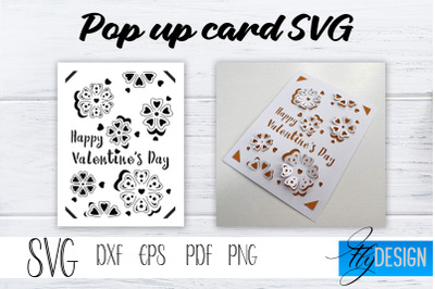 Happy Valentines Day Pop Up Card SVG&2C; Pop-Up Greeting Card&2C; Cricut Po