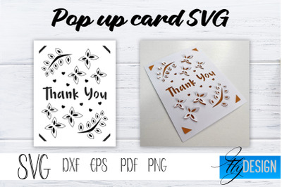 Thank You Pop Up Card SVG&2C; Pop-Up Greeting Card&2C; Cricut Pop Up Card