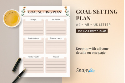 Goal Action Plan Worksheet | Setting Goals For 2022 A4 A5 US
