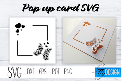 Frame Square Pop Up Card SVG&2C; Pop-Up Greeting Card&2C; Cricut Pop Up Card