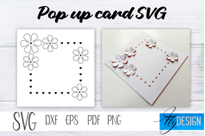 Frame Square Pop Up Card SVG&2C; Pop-Up Greeting Card&2C; Cricut Pop Up Card