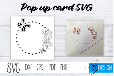 Frame Circle  Pop Up Card SVG&2C; Pop-Up Greeting Card&2C; Cricut Pop Up