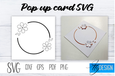 Frame Circle Pop Up Card SVG, Pop-Up Greeting Card, Cricut Pop Up Card
