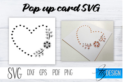 Frame Heart Pop Up Card SVG, Pop-Up Greeting Card, Cricut Pop Up Card