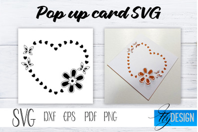 Frame Heart Pop Up Card SVG&2C; Pop-Up Greeting Card&2C; Cricut Pop Up Card