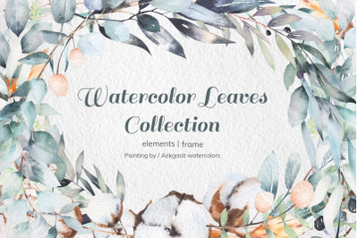 Watercolor Leaves Collection NO 1