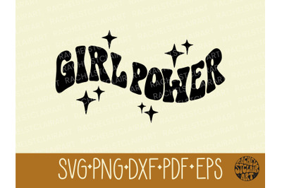 Girl Power SVG, feminist, groovy retro, 70s, cut file