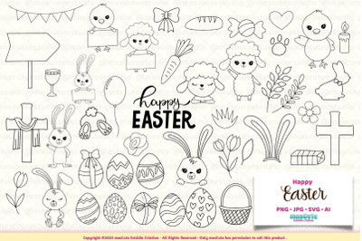 easter bunny eggs coloring pages, svg bundle