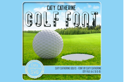 Caty Catherine Golfs Golf Golfing Font OTF A-Z &amp; 0-9