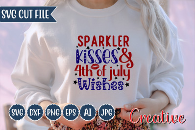 Sparkler Kisses And 4th Of July Wishes SVG Design