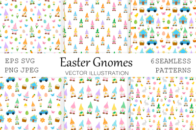 Easter Gnomes pattern. Easter Gnomes SVG. Gnomes background