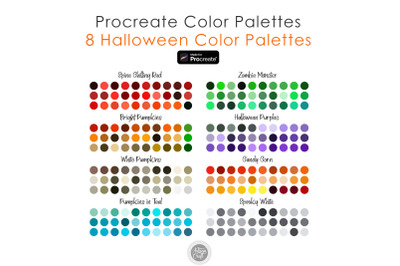 Halloween color palette, Procreate color palette