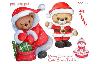 Cute Santa Teddy Bears.