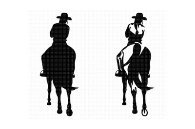 Cowgirl with ponytail SVG