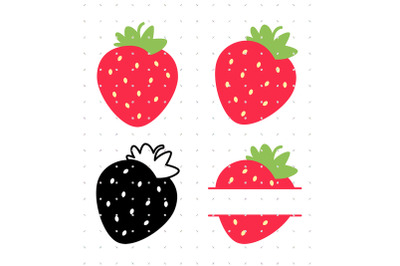 Strawberry Split Frame SVG
