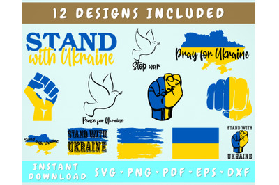 Stand With Ukraine SVG Bundle&2C; Peace For Ukraine SVG&2C; Pray For Ukraine