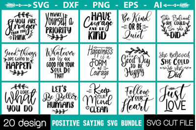 Positive Saying SVG Bundle