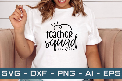 teacher squad svg cut files