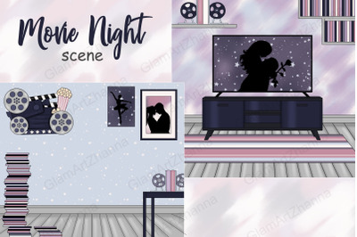 Movie Night Scene