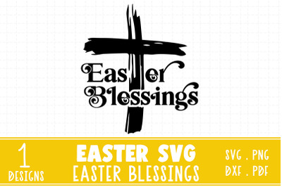 Easter Blessings christian quote with Cross SVG