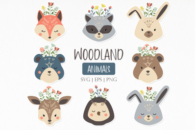 Woodland animals clipart