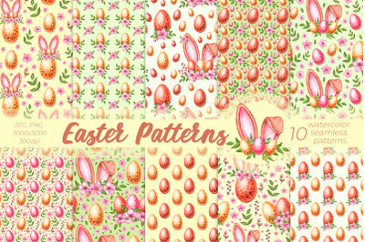 Easter Patterns/ Watercolor Patterns PNG, JPG