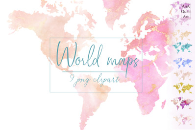 Watercolor  maps  png clipart