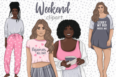 Weekend Girls Clipart