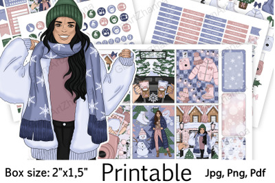 Winter Printable Stickers 2&amp;quot;x1&2C;5&amp;quot;