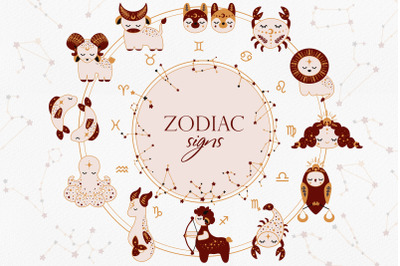 Baby zodiac clipart