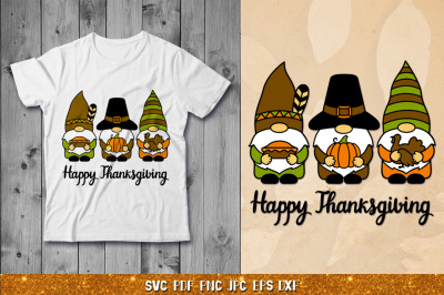 Thanksgiving Gnomes,Happy Thanksgiving SVG,Fall Gnomes SVG