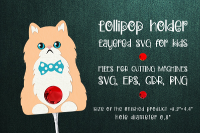 Persian Cat Lollipop Holder Template