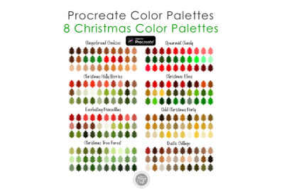 Procreate Christmas color palette, Procreate swatches