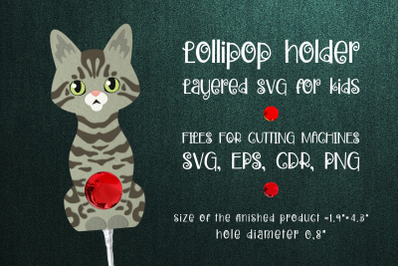 Bengal Cat Lollipop Holder Template