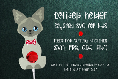 Siamese Cat Lollipop Holder Template