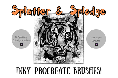 Procreate Splatter and Splodge Inky Brushes X 31