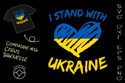 I Stand With Ukraine Heart Flag