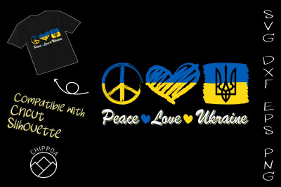 Peace, Love, Ukraine Ukrainian Flag